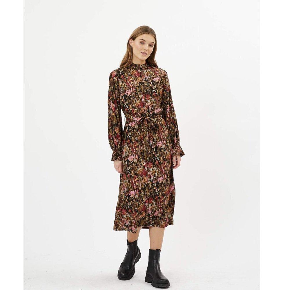 Minimum Chalotthea Women Abstract Floral Print Long Sleeve Maxi Dress Si…